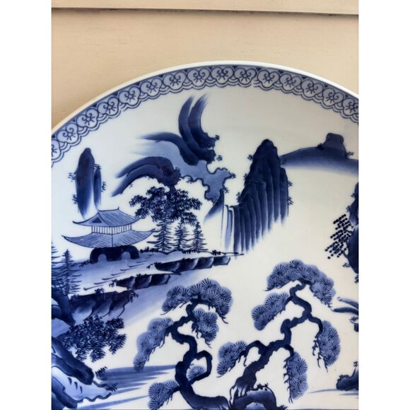 Antique Arita Porcelain Hand-Painted 16” Plate chinoserie - Picture 2 of 6